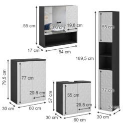 Badmöbel Set "Edge" Schwarz/Weiß 4 Teile Vicco 11 Badmöbel Set "Edge" Schwarz/Weiß 4 Teile Vicco -Möbel Store 20230012 m5791 03 ol