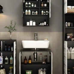 Badmöbel Set "Edge" Schwarz/Weiß 4 Teile Vicco 13 Badmöbel Set "Edge" Schwarz/Weiß 4 Teile Vicco -Möbel Store 20230012 m5791 05 ol