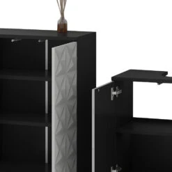 Badmöbel Set "Edge" Schwarz/Weiß 4 Teile Vicco 14 Badmöbel Set "Edge" Schwarz/Weiß 4 Teile Vicco -Möbel Store 20230012 m5791 06 ol