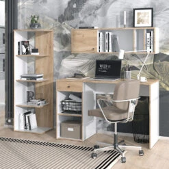 Bücherregal "Paco" Weiß/Goldkraft Eiche 44 X 139.7 Cm Vicco -Möbel Store 20230023 m5473 04 ol