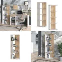 Bücherregal "Paco" Weiß/Goldkraft Eiche 44 X 139.7 Cm Vicco -Möbel Store 20230023 m5473 08 ol