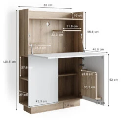 Sekretär Schreibtisch "Alena" Sonoma/Weiß 85 X 27 Cm Vicco -Möbel Store 20230720 m4363 03 ol
