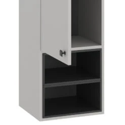 Badschrank "Gerta" Grau/Schwarz 37.5 X 150 Cm Mit Tür Und Offenen Fächern Vicco -Möbel Store 20230816 m5702 06 ol