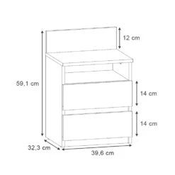 Nachttisch "Monty" Goldkraft Eiche 39.6 X 59.1 Cm 2er Set Vicco -Möbel Store 20230816 m5798 03 ol