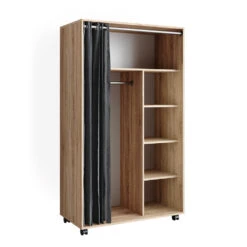 Kleiderschrank "Doros" Sonoma 100 X 168 Cm Offen, Mit Rollen Vicco
