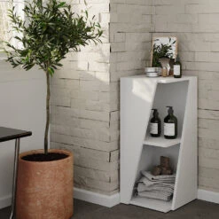 Midischrank "Benno" Weiß 31.6 X 70.5 Cm Mit Offenen Ablagen Vicco -Möbel Store 20230816 m5877 05 ol