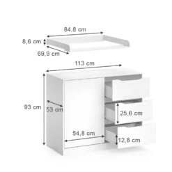 Wickelkommode "Ruben" Weiß 113 X 93 Cm Mit Wickelaufsatz Vicco 11 Wickelkommode "Ruben" Weiß 113 X 93 Cm Mit Wickelaufsatz Vicco -Möbel Store 20230816 m5900 03 ol