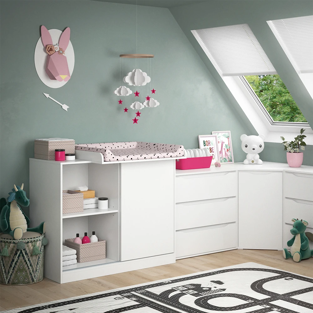 Wickelkommode "Ruben" Weiß 113 X 93 Cm Mit Wickelaufsatz Vicco 6 Wickelkommode "Ruben" Weiß 113 X 93 Cm Mit Wickelaufsatz Vicco – Bild 4