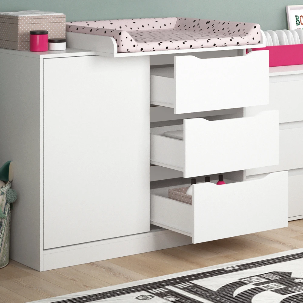 Wickelkommode "Ruben" Weiß 113 X 93 Cm Mit Wickelaufsatz Vicco 7 Wickelkommode "Ruben" Weiß 113 X 93 Cm Mit Wickelaufsatz Vicco – Bild 5