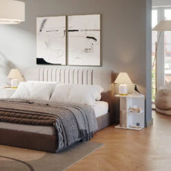 Nachttisch "Eddi" Weiß 46.2 X 58.6 Cm Vicco 12 Nachttisch "Eddi" Weiß 46.2 X 58.6 Cm Vicco -Möbel Store 20230820 m5721 04 ol