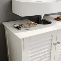 Waschbeckenunterschrank "Riad" Weiß 60 X 58 Cm Mit 2 Türen Vicco -Möbel Store 20230907 m5688 05 ol