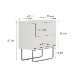 Vicco Nachttisch "Calvin", Weiß, 45 X 50 Cm -Möbel Store 20230907 m5892 03 ol