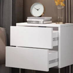 Vicco Nachttisch "Calvin", Weiß, 45 X 50 Cm -Möbel Store 20230907 m5892 05 ol