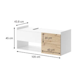 Vicco Waschbeckenunterschrank "Alf", Weiß/Eiche, 105 X 45 Cm Mit 2 Schubladen -Möbel Store 20230907 m5939 NP 03 ol