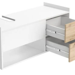 Vicco Waschbeckenunterschrank "Alf", Weiß/Eiche, 105 X 45 Cm Mit 2 Schubladen -Möbel Store 20230907 m5939 NP 06 ol