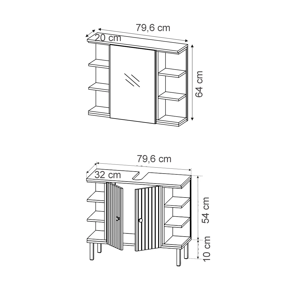Vicco Badmöbel Set "Aquis", Sonoma/Anthrazit, 2 Teile 5 Vicco Badmöbel Set "Aquis", Sonoma/Anthrazit, 2 Teile – Bild 3