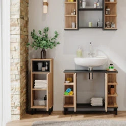 Vicco Badmöbel Set "Aquis", Sonoma/Anthrazit, 3 Teile 13 Vicco Badmöbel Set "Aquis", Sonoma/Anthrazit, 3 Teile -Möbel Store 20230907 m5951 05 ol