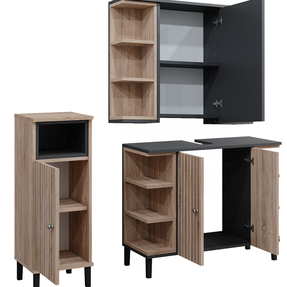 Vicco Badmöbel Set "Aquis", Sonoma/Anthrazit, 3 Teile 8 Vicco Badmöbel Set "Aquis", Sonoma/Anthrazit, 3 Teile – Bild 6