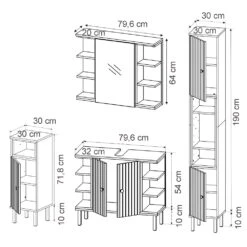Vicco Badmöbel Set "Aquis", Sonoma/Anthrazit, 4 Teile -Möbel Store 20230907 m5953 03 ol