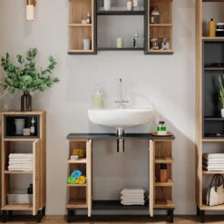 Vicco Badmöbel Set "Aquis", Sonoma/Anthrazit, 4 Teile -Möbel Store 20230907 m5953 05 ol