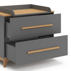 Wickelkommode "Malia" Grau/Eiche 108 X 98 Cm Mit 2 Schubladen Vitalispa -Möbel Store 20230907 m5974 06 ol