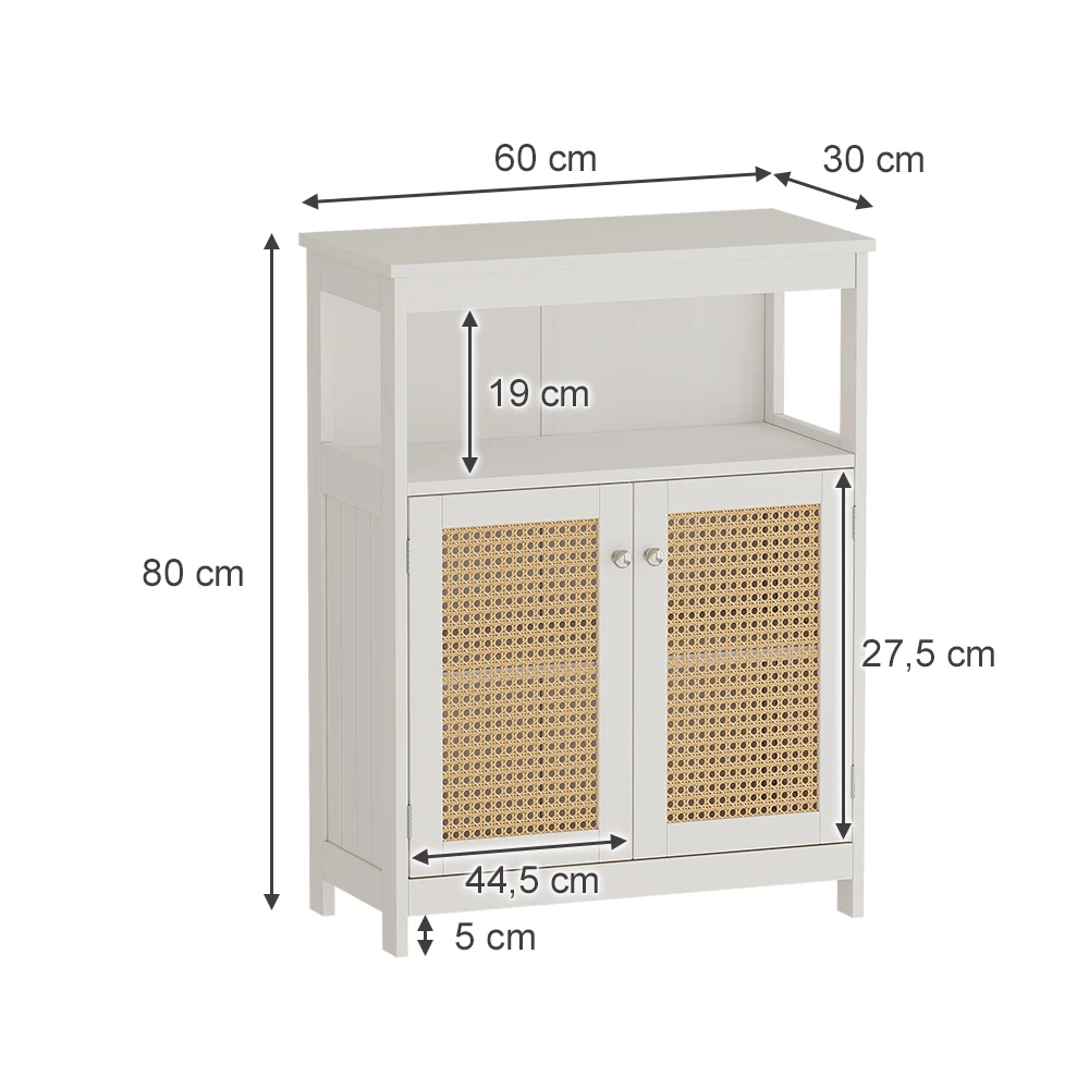 Vicco Midischrank "Rosario", Weiß, 60 X 80 Cm Mit Türen Und Offenem Fach 5 Vicco Midischrank "Rosario", Weiß, 60 X 80 Cm Mit Türen Und Offenem Fach – Bild 3