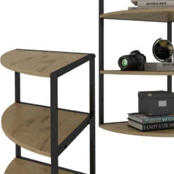 Vicco Wandregal "Fyrk", Eiche/Schwarz, 30 X 60 Cm 3 Ebenen -Möbel Store 20230921 m5809 06 ol