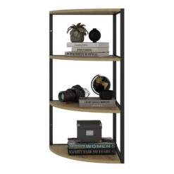 Vicco Wandregal "Fyrk", Eiche/Schwarz, 30 X 60 Cm 3 Ebenen -Möbel Store 20230921 m5809 07 ol