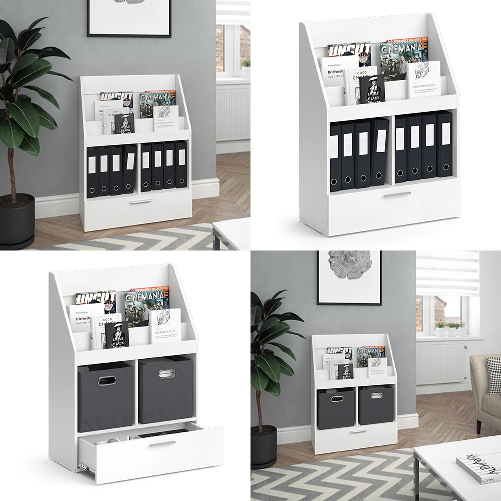 Vicco Bücherregal "Luigi", Weiß, 72 X 96.2 Cm Ohne Faltboxen 9 Vicco Bücherregal "Luigi", Weiß, 72 X 96.2 Cm Ohne Faltboxen – Bild 7