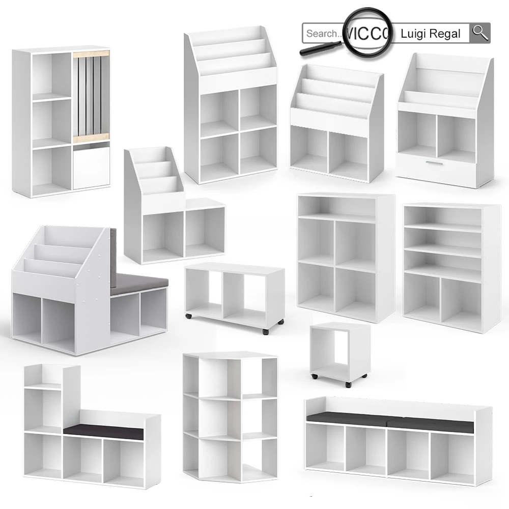 Vicco Bücherregal "Luigi", Weiß, 72 X 96.2 Cm Ohne Faltboxen 10 Vicco Bücherregal "Luigi", Weiß, 72 X 96.2 Cm Ohne Faltboxen – Bild 8