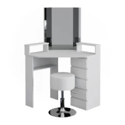 Eckschminktisch "Tilda" Weiß 113.3 Cm Mit Hocker Vicco