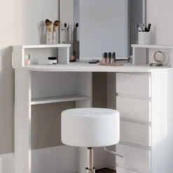 Eckschminktisch "Tilda" Weiß 113.3 Cm Mit Hocker Vicco 14 Eckschminktisch "Tilda" Weiß 113.3 Cm Mit Hocker Vicco -Möbel Store 20231027 m4261 hw 05 ol