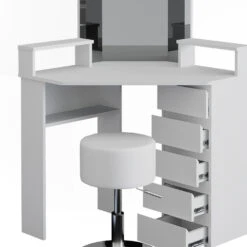 Eckschminktisch "Tilda" Weiß 113.3 Cm Mit Hocker Vicco 15 Eckschminktisch "Tilda" Weiß 113.3 Cm Mit Hocker Vicco -Möbel Store 20231027 m4261 hw 06 ol