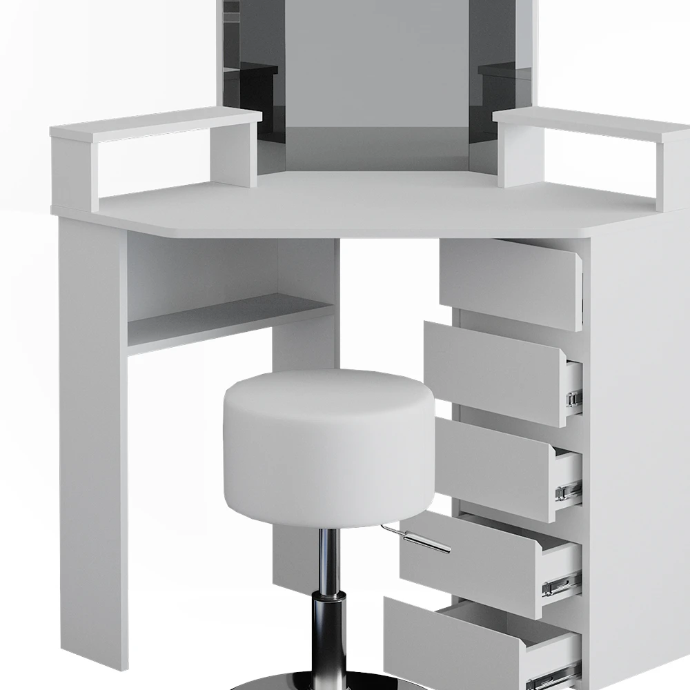 Eckschminktisch "Tilda" Weiß 113.3 Cm Mit Hocker Vicco 8 Eckschminktisch "Tilda" Weiß 113.3 Cm Mit Hocker Vicco – Bild 6