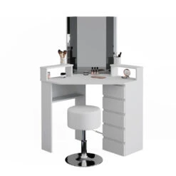 Eckschminktisch "Tilda" Weiß 113.3 Cm Mit Hocker Vicco 16 Eckschminktisch "Tilda" Weiß 113.3 Cm Mit Hocker Vicco -Möbel Store 20231027 m4261 hw 07 ol