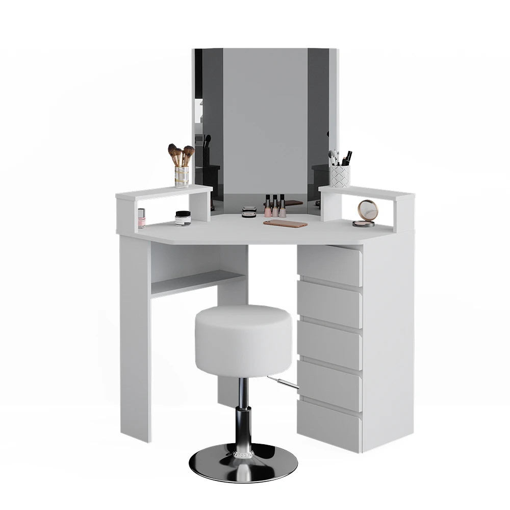 Eckschminktisch "Tilda" Weiß 113.3 Cm Mit Hocker Vicco 9 Eckschminktisch "Tilda" Weiß 113.3 Cm Mit Hocker Vicco – Bild 7