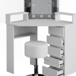 Eckschminktisch "Tilda" Weiß 113.3 Cm Mit LED Beleuchtung Und Hocker Vicco 17 Eckschminktisch "Tilda" Weiß 113.3 Cm Mit LED Beleuchtung Und Hocker Vicco -Möbel Store 20231027 m4261 hw l 06 ol