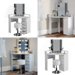 Eckschminktisch "Tilda" Weiß 113.3 Cm Mit LED Beleuchtung Und Hocker Vicco 18 Eckschminktisch "Tilda" Weiß 113.3 Cm Mit LED Beleuchtung Und Hocker Vicco -Möbel Store 20231027 m4261 hw l 08 ol
