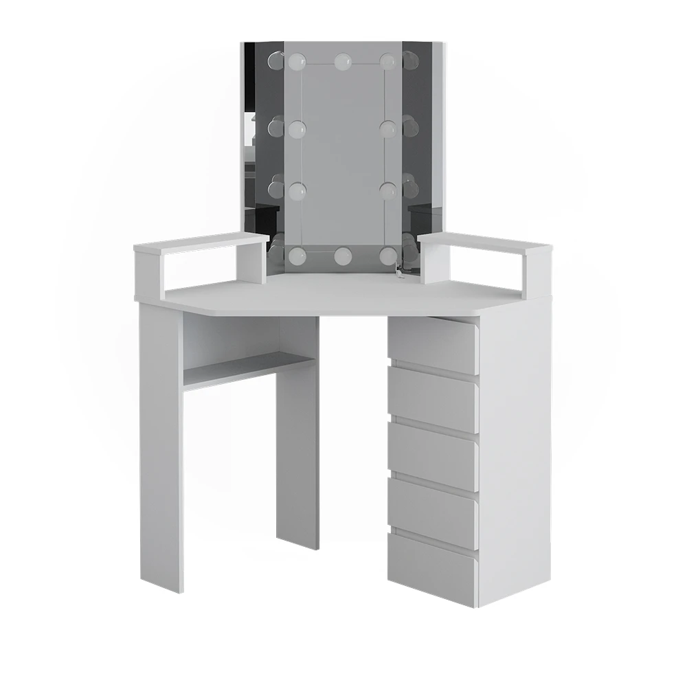 Eckschminktisch "Tilda" Weiß 113.3 Cm Mit LED Beleuchtung Vicco 3 Eckschminktisch "Tilda" Weiß 113.3 Cm Mit LED Beleuchtung Vicco