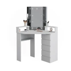 Eckschminktisch "Tilda" Weiß 113.3 Cm Mit LED Beleuchtung Vicco 16 Eckschminktisch "Tilda" Weiß 113.3 Cm Mit LED Beleuchtung Vicco -Möbel Store 20231027 m4261 l 07 ol