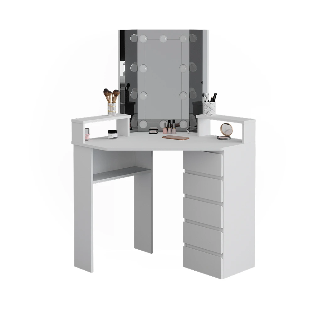 Eckschminktisch "Tilda" Weiß 113.3 Cm Mit LED Beleuchtung Vicco 8 Eckschminktisch "Tilda" Weiß 113.3 Cm Mit LED Beleuchtung Vicco – Bild 6