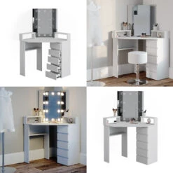 Eckschminktisch "Tilda" Weiß 113.3 Cm Mit LED Beleuchtung Vicco 18 Eckschminktisch "Tilda" Weiß 113.3 Cm Mit LED Beleuchtung Vicco -Möbel Store 20231027 m4261 l 08 ol