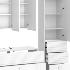 Vicco Badmöbel Set "Sola", Weiß, 4 Teile -Möbel Store 20231103 m6133 06 ol