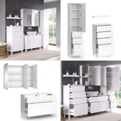 Vicco Badmöbel Set "Sola", Weiß, 4 Teile -Möbel Store 20231103 m6133 08 ol