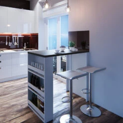 Bartisch Weiß/Anthrazit 57 X 117 Cm Mit 3 Extra Fächern Vicco -Möbel Store 20231115 m1416 04 ol