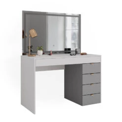 Vicco Schminktisch "Elise", Weiß/Grau, 115 Cm Mit LED-Spiegel 15 Vicco Schminktisch "Elise", Weiß/Grau, 115 Cm Mit LED-Spiegel -Möbel Store 20231123 m6211 sled 07 ol