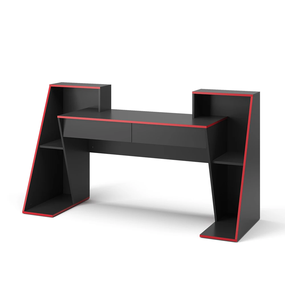 Gaming Tisch "Roko" Schwarz/Rot 170 X 60.3 Cm Mit 2 Schubladen Vicco 3 Gaming Tisch "Roko" Schwarz/Rot 170 X 60.3 Cm Mit 2 Schubladen Vicco