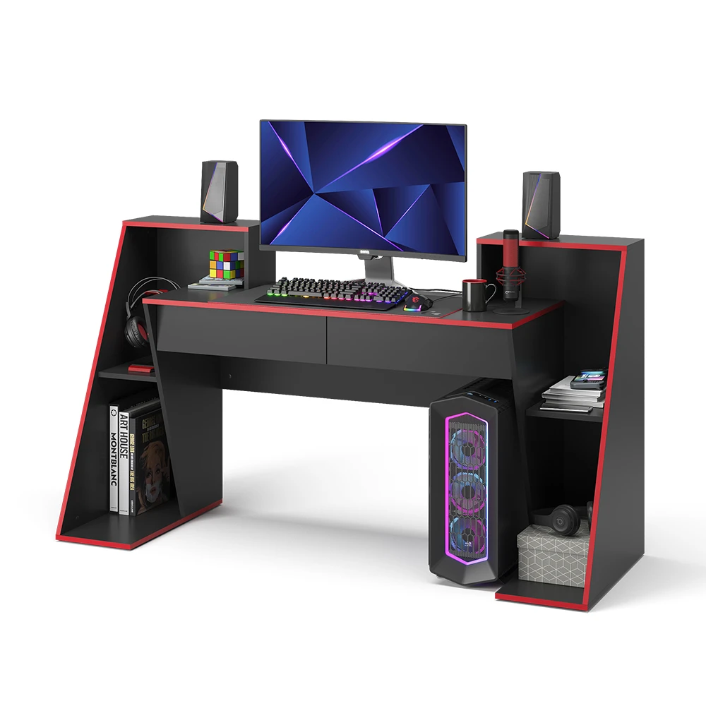 Gaming Tisch "Roko" Schwarz/Rot 170 X 60.3 Cm Mit 2 Schubladen Vicco 9 Gaming Tisch "Roko" Schwarz/Rot 170 X 60.3 Cm Mit 2 Schubladen Vicco – Bild 7