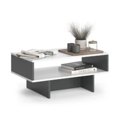 Vicco Couchtisch "Josef", Anthrazit/Weiß, 80 X 35.4 Cm Mit 1 Regal 15 Vicco Couchtisch "Josef", Anthrazit/Weiß, 80 X 35.4 Cm Mit 1 Regal -Möbel Store 20231228 m6283 07 ol