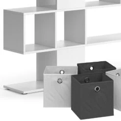 Raumteiler "Hylda" Weiß 124.4 X 113 Cm Mit 4 Faltboxen Vicco -Möbel Store 20231317 m5600 06 ol